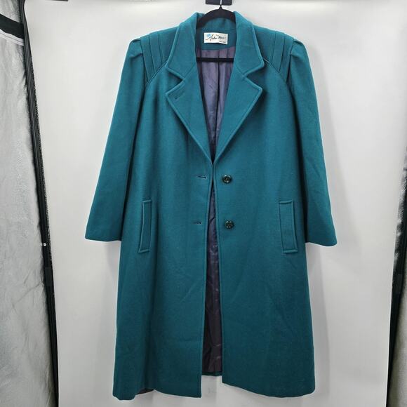 Andrea Marin Wool Blend Overcoat Womens Teal 18WP - Picture 2 of 12
